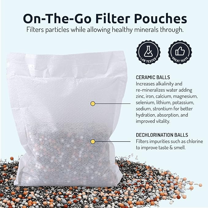 Invigorated Water Alkaline Water Filter Pitcher - Stainless Steel - Pitcher Filters - Tap Water Purifier with High pH Filter - Water Filter Remove Fluoride - 1.9L (Gold)