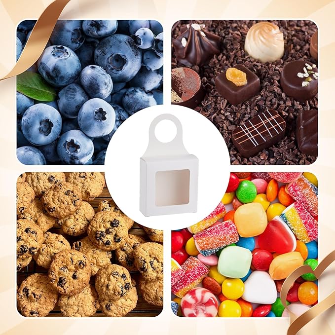 30Count Kraft Paper Wine Bottle Box with Window Hanging Foldable Boxes Wine Boxes for holding Candy Truffles Chocolate Wine Boxes for Gifts Empty Wine Bottles for Decoration Bottle Hanger Favor