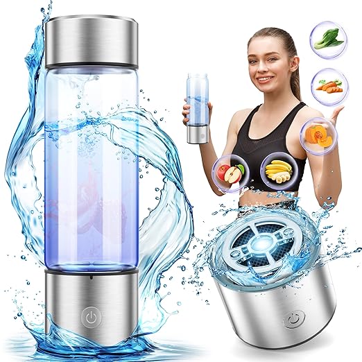 Hydrogen Water Bottle, 3-Min Fast Electrolysis Hydrogen Water Bottle Generator with Multicolored Lights, 420ml Portable Hydrogen Water Generator for Active Lifestyles, Gifts, Travel and Daily Use