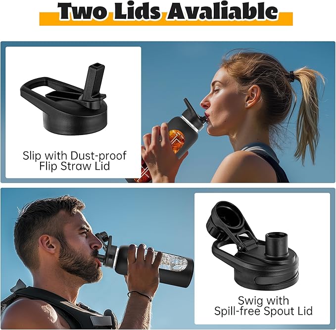 SIEROZUR 32 oz Glass Water Bottle with Straw and Handle Large Sports Motivational Water Bottle with Time Marker and 2 Lids, Leakproof Reusable Water Jug with Silicone Sleeve for Gym