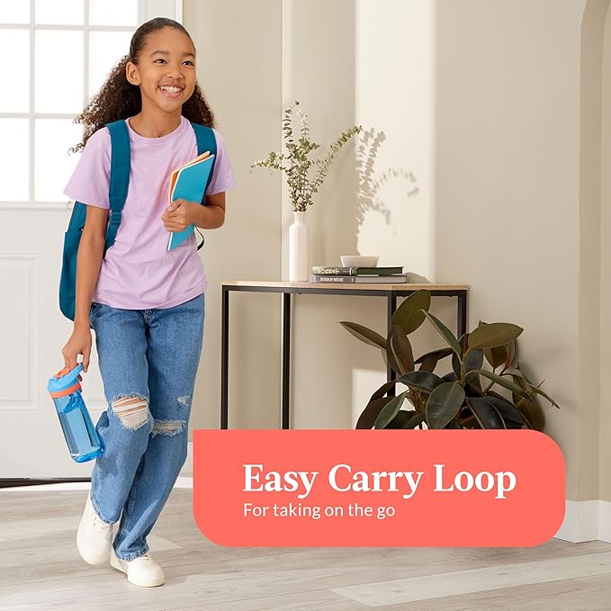 Contigo Autoseal Water Bottle, 20 oz, Blue Poppy/Coral