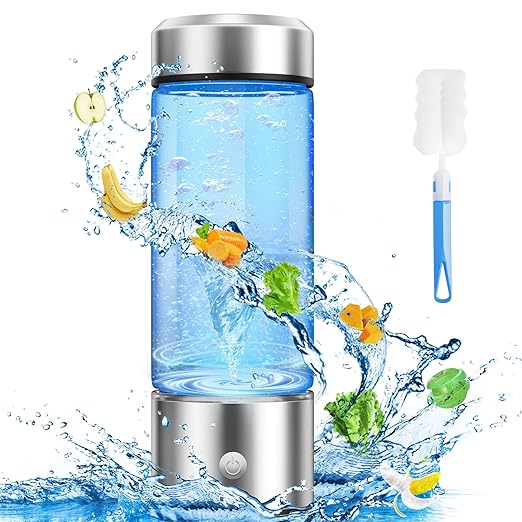 Hydrogen Water Bottle, Portable Rechargeable Hydrogen Water Bottles Generator, 3 Min Quick Electrolysis, 420ml Portable Hydrogen Water Generator for Office, Daily Use, Exercise, Travel and Gifts