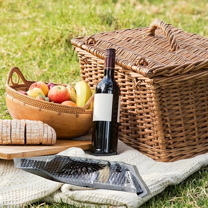 Pafusen 2 Pack Wine Bottle Travel Protector Bags, Wine Bags for Travel Reusable, Wine Travel Bags for Wine Bottles Airplane Car Cruise Suitcase Luggage, Leak Proof Insulated Wine Sleeves