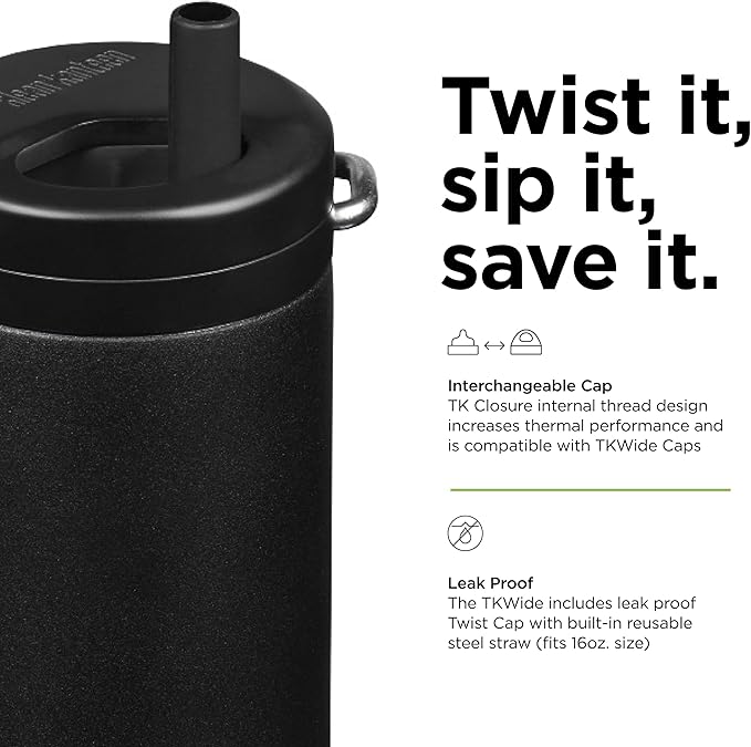 Klean Kanteen TKWide 16oz (w/Twist Cap) - Black