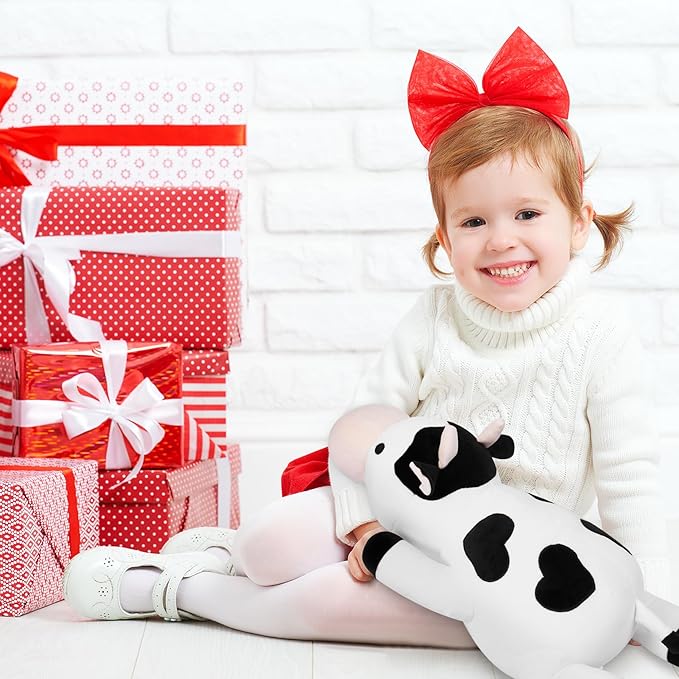 Milk Cow Weighted Plush, 24" 4.2 lbs Weighted Stuffed Animals Series, Cute Cow Plushie Dolls Throw Pillow Birthday Gifts for Children Kids Adults