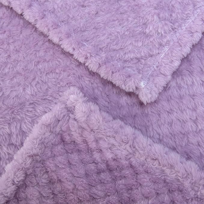 Fuzzy Throw Blanket, Plush Fleece Blankets for Adults, Toddler, Boys and Girls, Warm Soft Blankets and Throws for Bed, Couch, Sofa, Travel and Outdoor, Camping (Twin(60"x80"), XL1-Lavender)