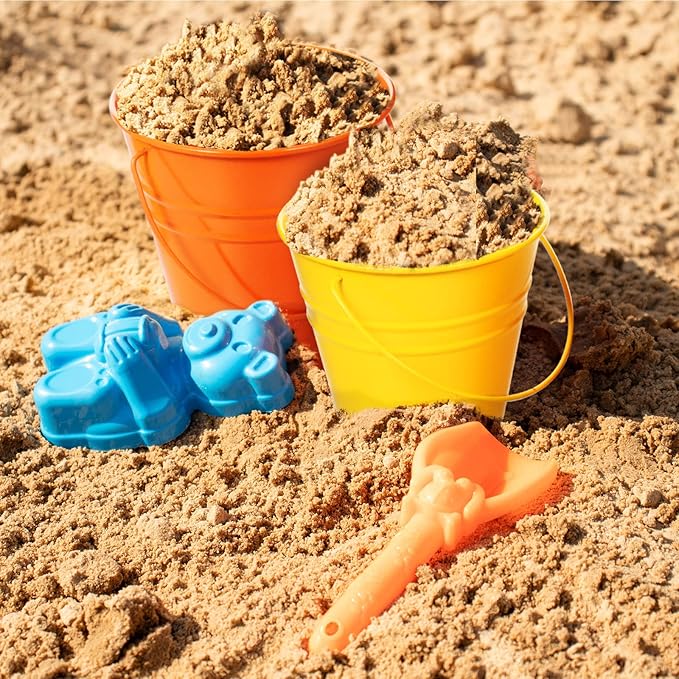 Sadnyy 12 Pack Metal Buckets with Handle, Galvanized Bucket 4.5 x 5 Inch Basket Bucket for Kids, Kids Party Supplies, Crafts for Christmas Halloween Christmas Candy Bars Vase Crafts(Multicolored)