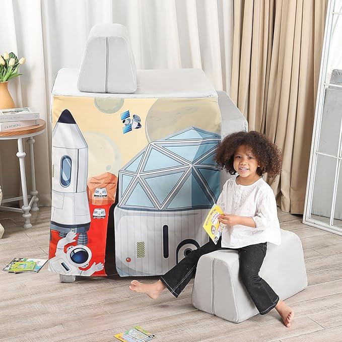Play Panels for Kids Foam Play Couch, Space Settlement