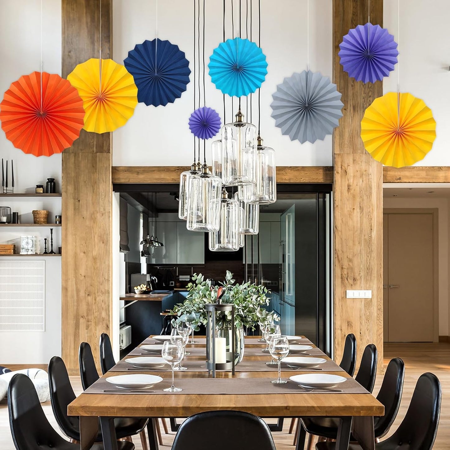 Gray Party Decorations,Wedding Decorations for Party Events Accessories,Anniversary Decorations,Birthday Decorations for Men,12in Hanging Paper Fans 30 Color DIY Set(Gray)