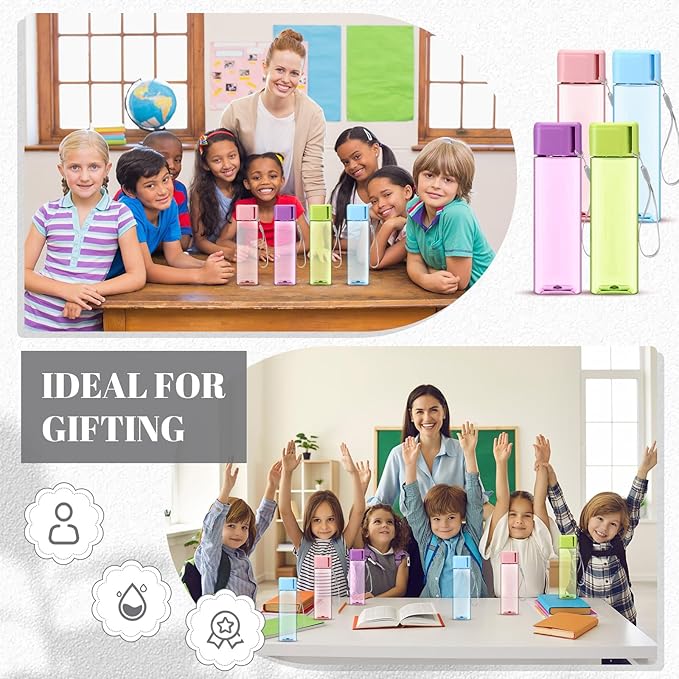 Mifoci 30 Pcs Water Bottle Bulk 17 oz Plastic Sports Water Bottles for Adults Reusable Leak Proof Portable Drink Bottles Large for Travel Camping Fitness Office(Multicolor)