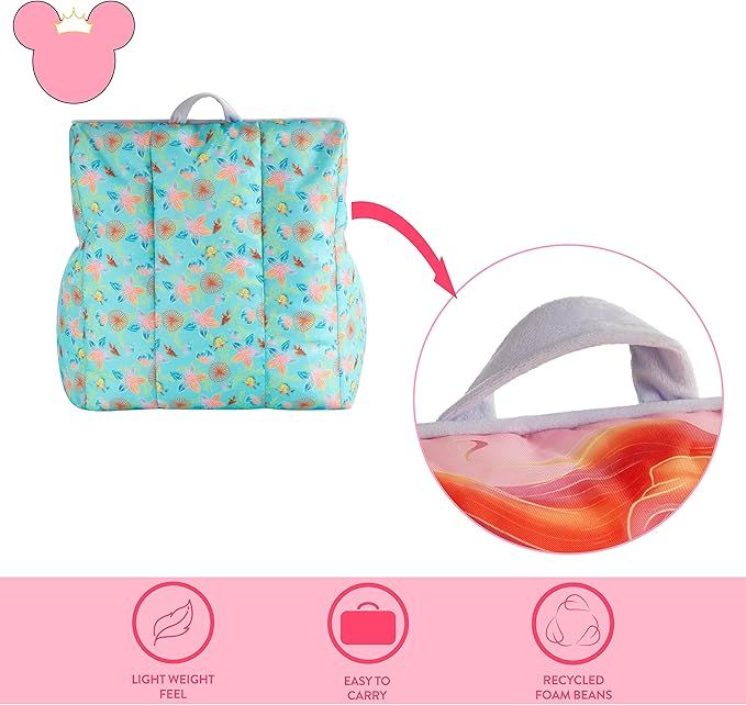 Idea Nuova Disney Little Mermaid Kids and Toddler Canvas Bean Bag Chair with Piping & Top Carry Handle