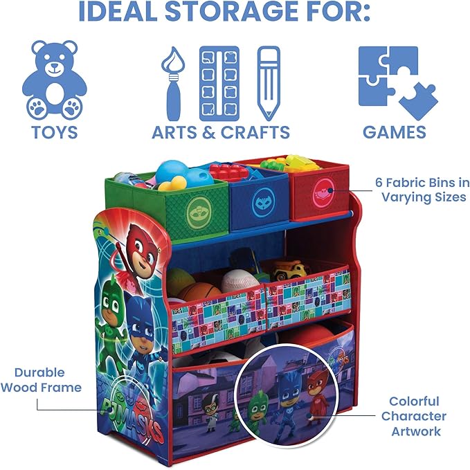 Delta Children Multi-Bin Toy Organizer, PJ Masks