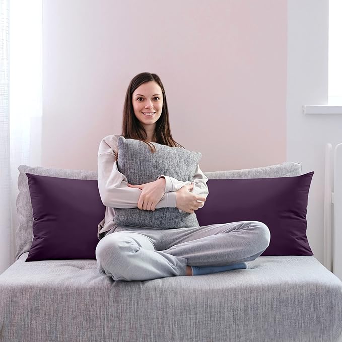 Utopia Bedding Full Body Pillow for Adults (Purple, 20 x 54 Inch), Long Pillow for Sleeping, Large Pillow Insert for Side Sleepers