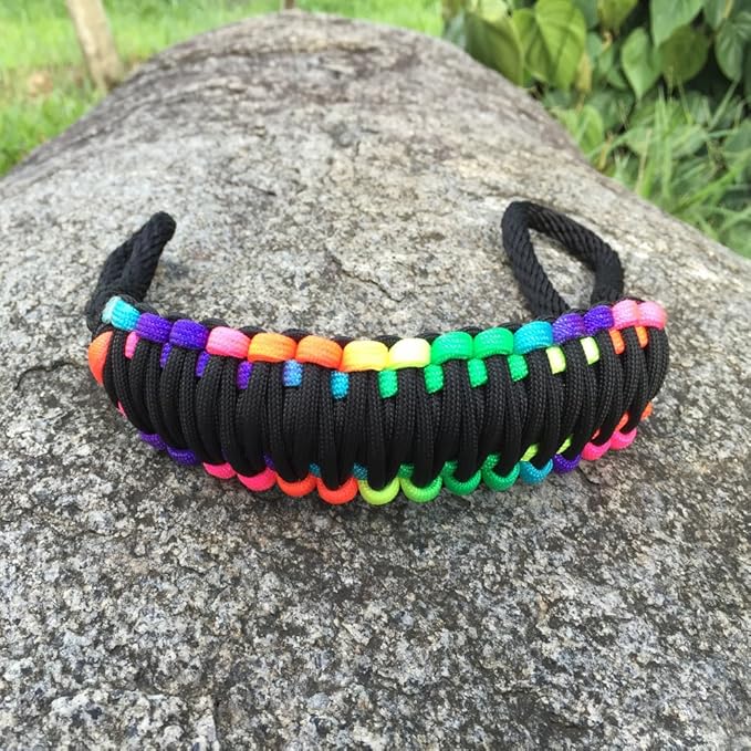 Handmade Paracord Handle for 20 oz. Tumbler, Colorful/Black