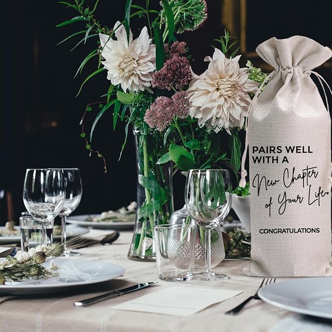 Pairs Well With Wedding Officiant Duties Wine Gift Bag Wedding Officiant Proposal Gift for Wedding Couples (WB-New Chapter)