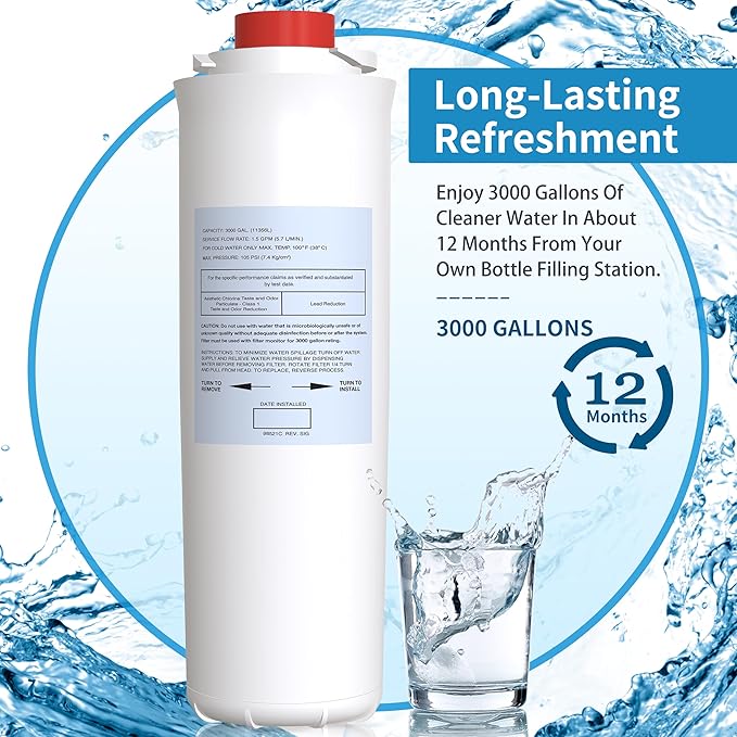 Filter Replacement for Elkay 51300C EWF3000 (No Chip - 2 Pack)