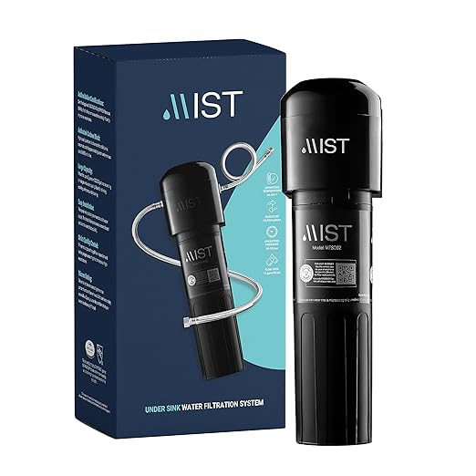 Mist Under Sink Water Filter, 20,000 Gallon, Reduces PFAS, PFOA/PFOS, Lead, Chlorine, Bad Taste & Odor, Under Counter Water Filter System, Direct Connect to Kitchen Faucet, NSF/ANSI 42 Certified