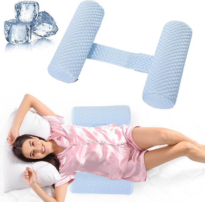 HOMBYS Cooling Memory Foam Sleep Position Training Pillow for Hot Sleeper, Body Supportive Trainer Pillow for Back Sleeper Side Sleeper, Adjustable Body Pillow - Blue