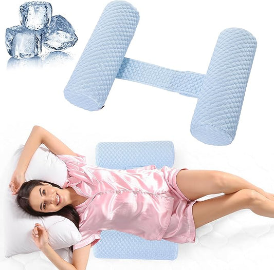 HOMBYS Cooling Memory Foam Sleep Position Training Pillow for Hot Sleeper, Body Supportive Trainer Pillow for Back Sleeper Side Sleeper, Adjustable Body Pillow - Blue