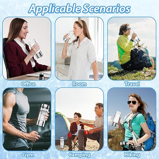 Hydrogen Water Bottle, 2024 New 3 in 1 Hydrogen Water Bottle Generator Improve Water in 3 Minutes, Hydrogen Rapid Electrolysis Water Ionizer Machine with SPE PEM for Travel, Home, Office, Daily Use