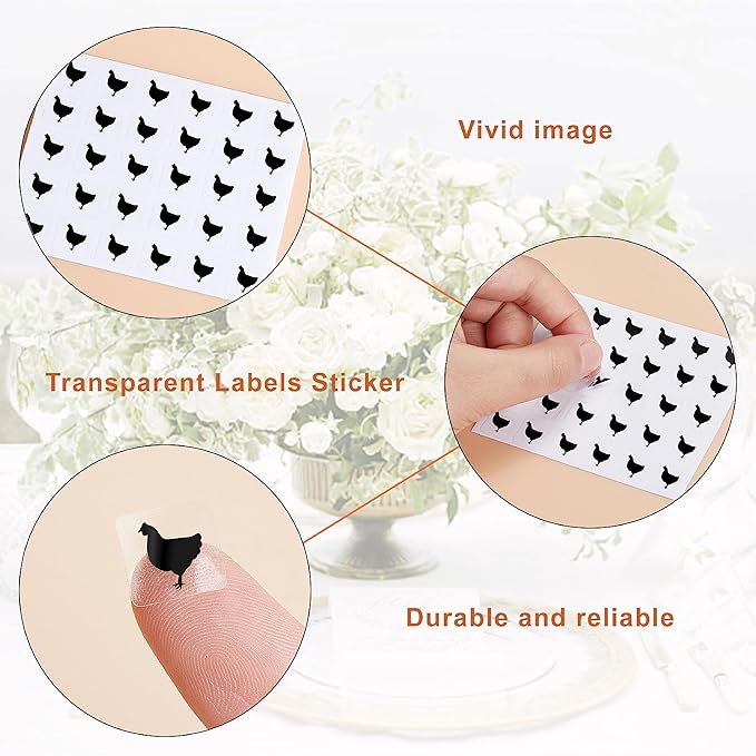 OLYCRAFT 1200pcs 4 Styles Black Meal Stickers 1 Inch Food Choice Sticker Beef/Chicken/Fish/Carrot Wedding Meal Indicator Stickers Kitchen Stickers for Place Card Wedding Party Supplies