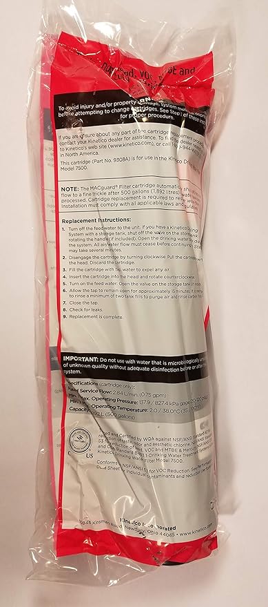 Kinetico Red Replacement Filter Cartridge 9348P 9308A