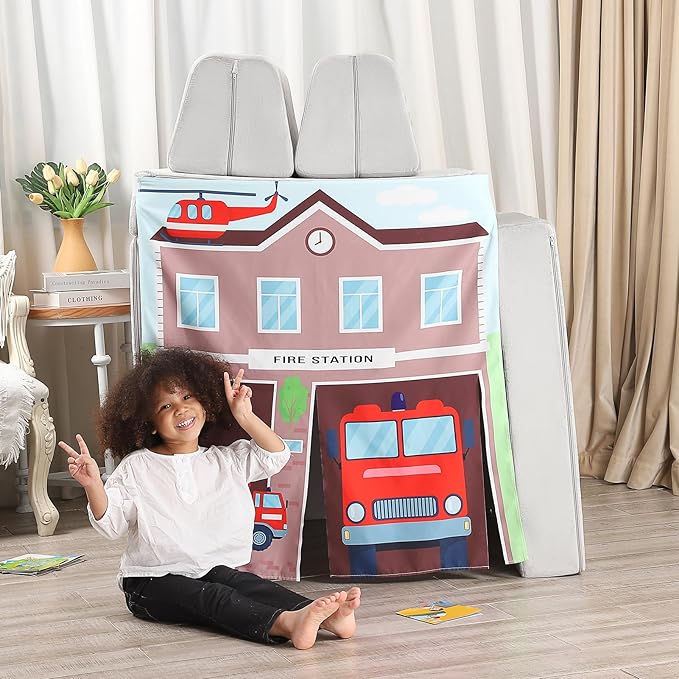 Play Panels for Kids Foam Play Couch, Fire Station