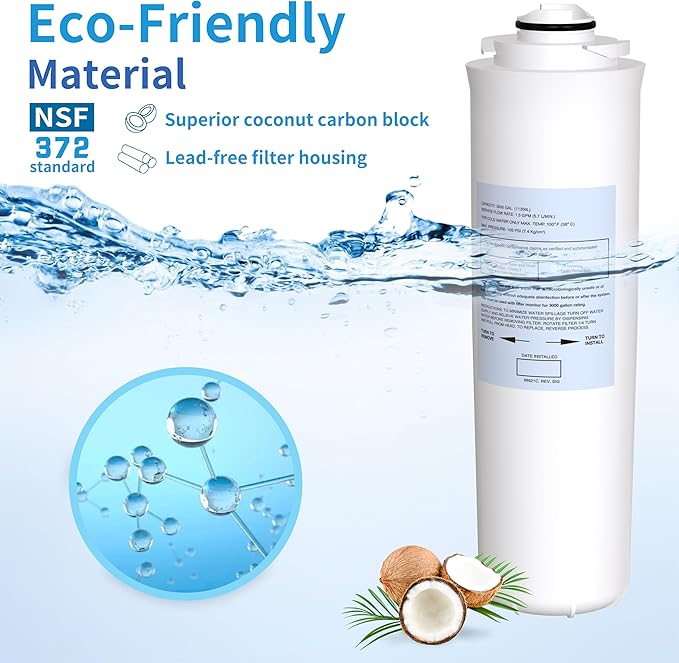 Filter Replacement for Elkay 51300C EWF3000 (No Chip - 2 Pack)