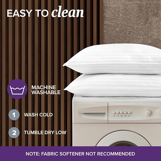 Beckham Hotel Collection King Size Bed Pillows Set of 2 - Down Pillow for Sleeping - Back, Stomach or Side Sleepers