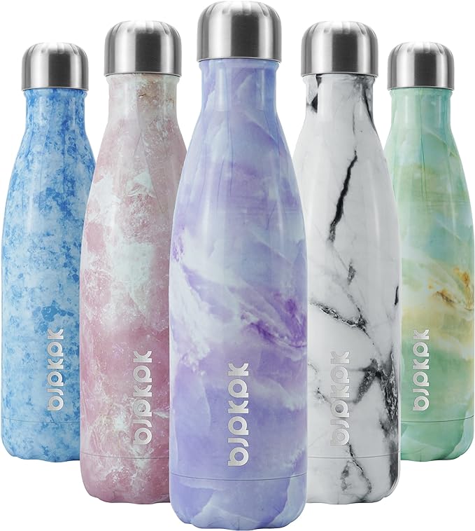 BJPKPK Insulated Water Bottles, 17oz Stainless Steel Water Bottles, Sports Water Bottles Keep Cold 24 Hours and Hot 12 Hours,Dawn