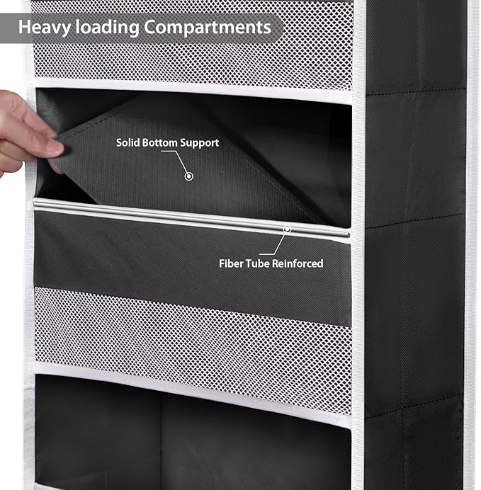 Univivi 5-Shelf Over Door Organizer Baby Door Wall Mount Storage with 3 Small PVC Pockets and 4 Large Pockets Ideal for Baby Stuff, Toiletries and Sundries