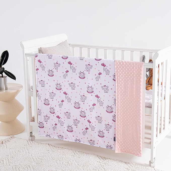 Baby Blanket for Boys Girls Super Soft Blanket,Fluffy Warm Lightweight Baby Receiving Blankets,Double Layer with Dotted Backing for Toddler Nursery (Elephant, 50 * 60inch)