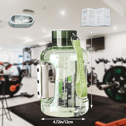 Hydrogen Water Bottle with 50 Oz/1.5L Capacity, Sports Hydrogen Rich Water Generator with SPE/PEM Technology for Gym Home School Travel - Green