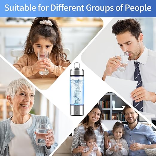Hydrogen Water Bottle Portable Hydrogen Water Bottle Generator 420ml with SPE PEM Technology Water Ionizer, Improve Water in 3 Minutes for Home, Office, Travel, Daily Drinking