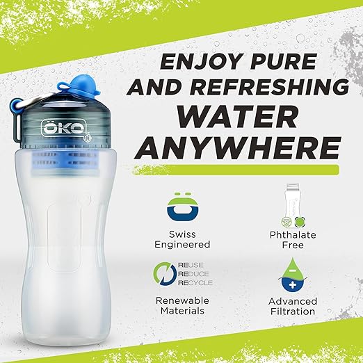 OKO. NASA Electro-adsorption Filtration Technology for Travel, Outdoors or Everyday use (500ML, Arctic)