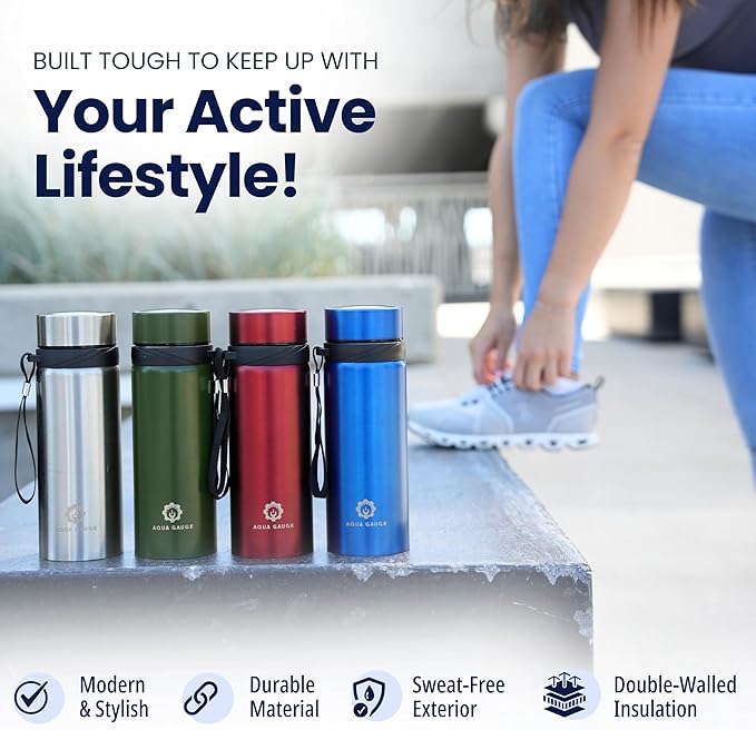 Stainless Steel Thermal Bottle, 600 mL, Digital Temperature Display, 4 Colors (Blue)