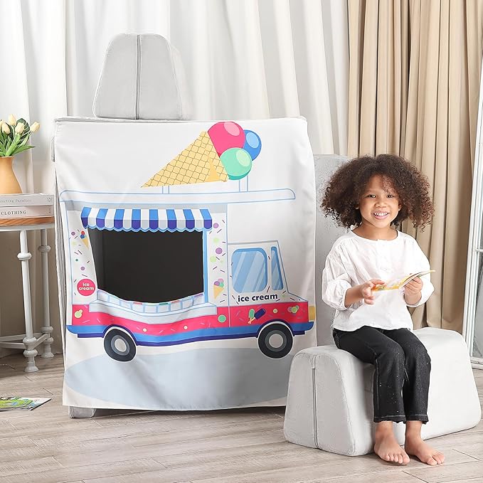 Play Panels for Kids Foam Play Couch, Ice Cream Store