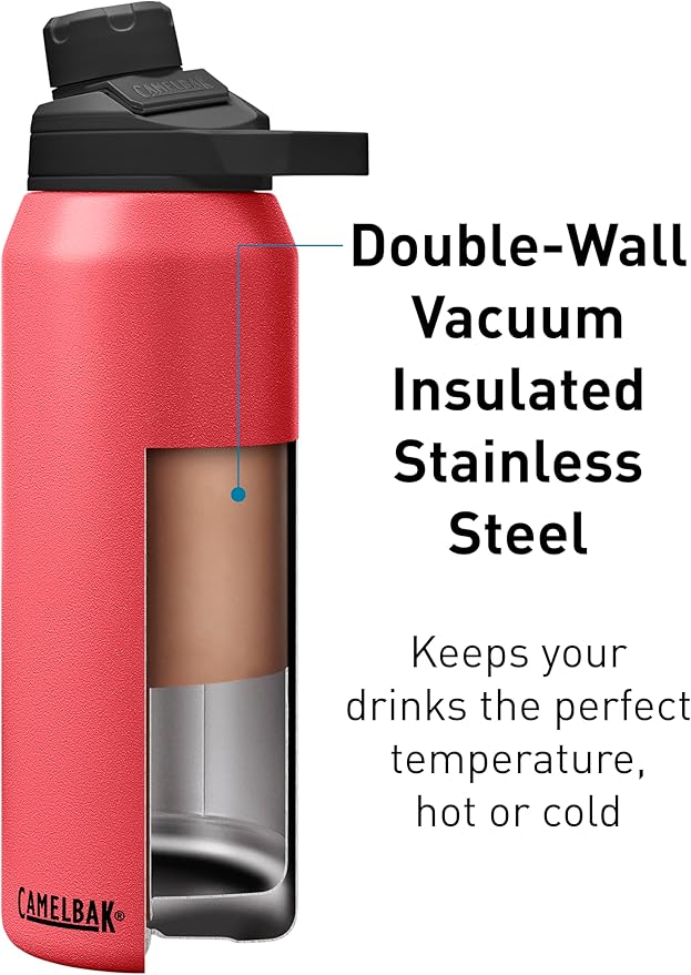 CamelBak Chute Mag 32oz Vacuum Insulated Stainless Steel Water Bottle, Wild Strawberry