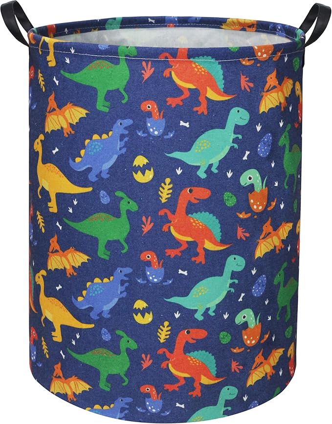 Dinosaur Kids Laundry Basket Baby Hamper Dinosaur Toy Storage Bin for Boys Room Decor Baby Nursery Hamper Gift Baskets for Bedroom Bathroom(Blue Dinosaur)
