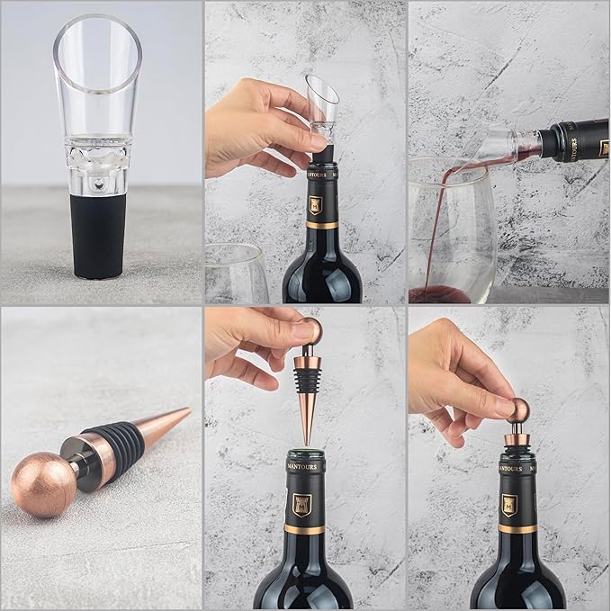 Wine Gifts for Men Luxury (Stainless Steel)+ Chess Game (10 in1)| Birthday Gift for Men | Wine Opener and Aerator Set | Professional Wine Opener | Wine Accessory Set | Wine Corkscrew (Wine Red)