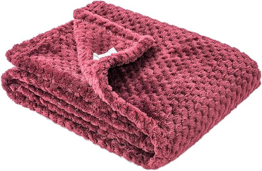 Fuzzy Blanket or Fluffy Blanket for Baby, Soft Warm Cozy Coral Fleece Toddler, Infant or Newborn Receiving Blanket for Crib, Stroller, Travel, Decorative (28Wx40L, XS-Coral Red)