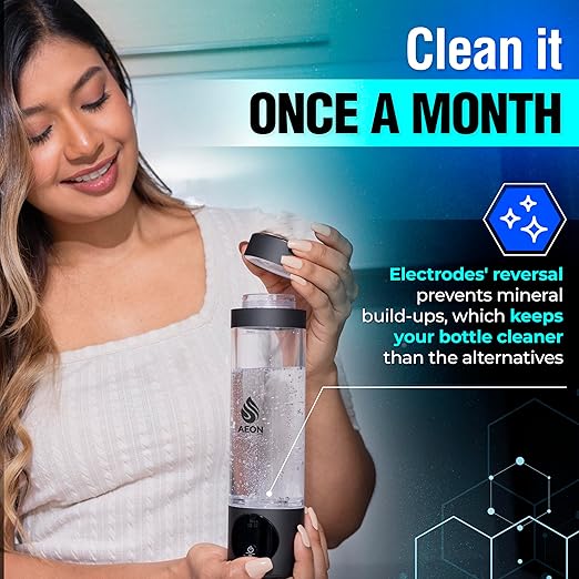 Hydrogen Water Bottle Generator - Hydrogen Water Machine with SPE & PEM Technology, Portable & Rechargeable, Water Ionizer up to 4700ppb, Hydrogen Water Generator for Travel & Exercise-9.5oz