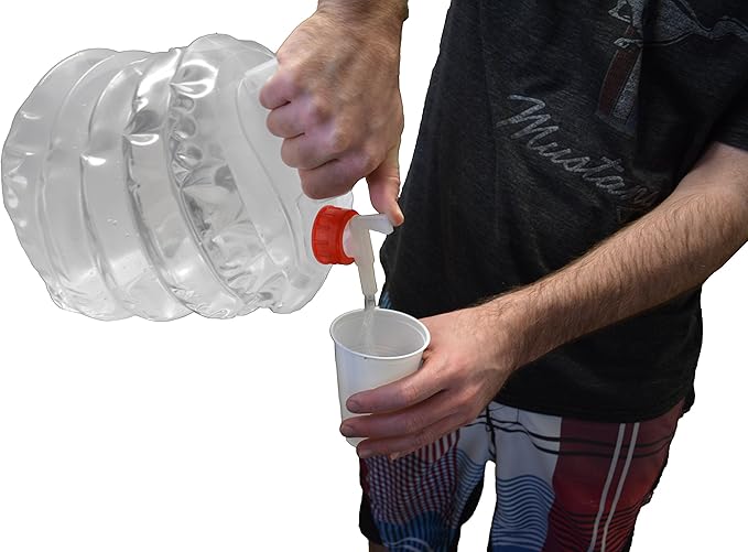 Collapsible Water Jug Folding Water Bottle Backpacking Camping Gear (5 Liters/1.3 Gallon)