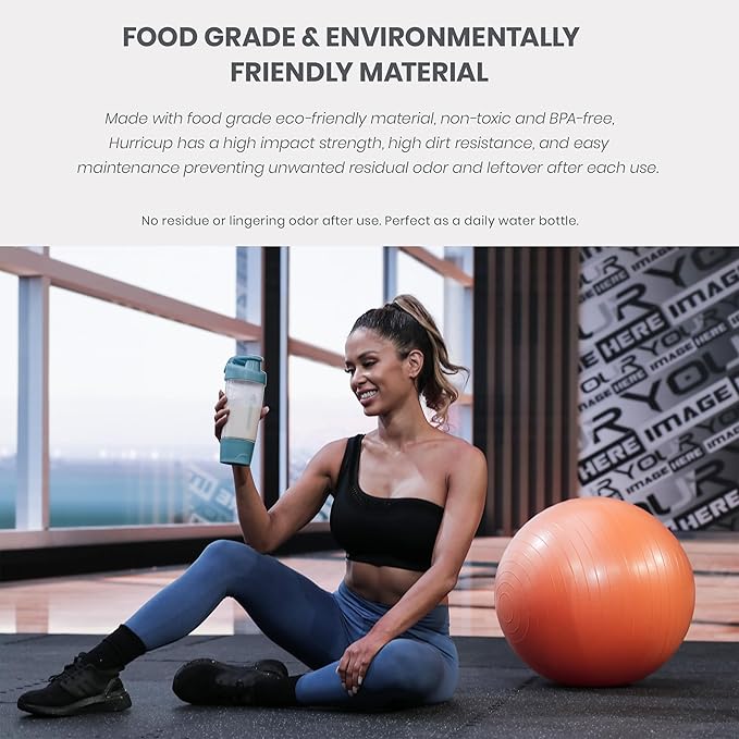 WONDER CORE Hurricup: 22 Oz Blender Shaker Bottle Cup for Protein Shakes with Hand Mixing Mechanism for Gym Workout, Sports Nutrition Pre-Workout Powders, BPA-free, Passed NSF, FDA, RoHS, REACH (Blue)