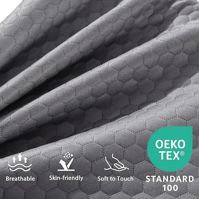 Sasttie Wedge Pillow for Sleep Apnea, 12 Inch Bed Wedge Pillow for Back Pain Relief, Adjustable Memory Foam Pillow Wedges for Sleeping Acid Reflux, Shoulder Pain Relief and Snoring, Dark Grey & White