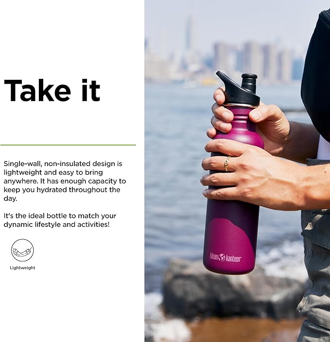 Klean Kanteen Classic 27oz (w/Sport Cap) Purple Potion