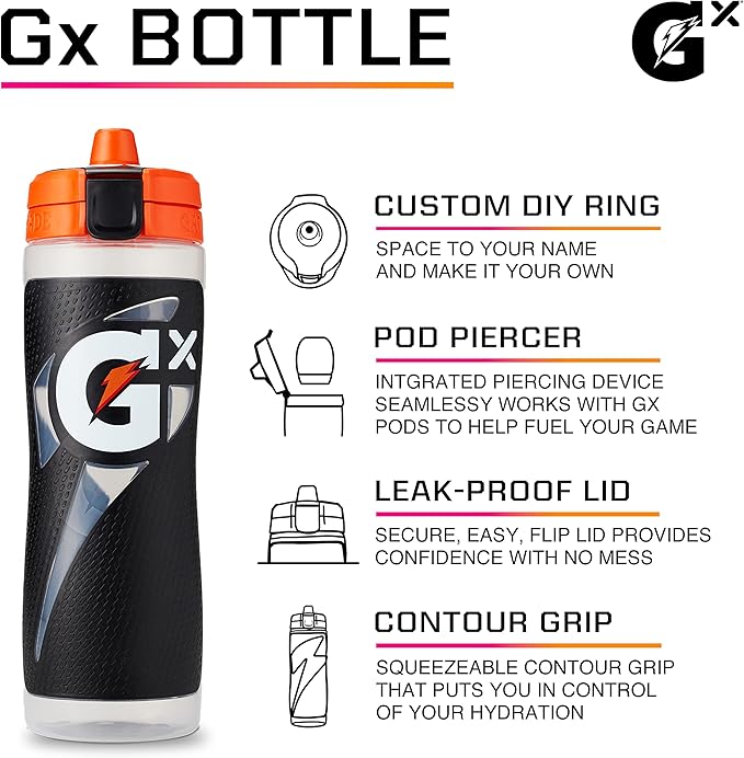 Gatorade Gx Bottle , Black, 30oz