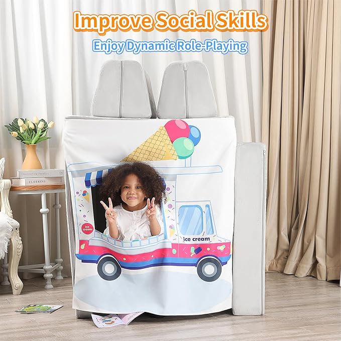 Play Panels for Kids Foam Play Couch, Ice Cream Store