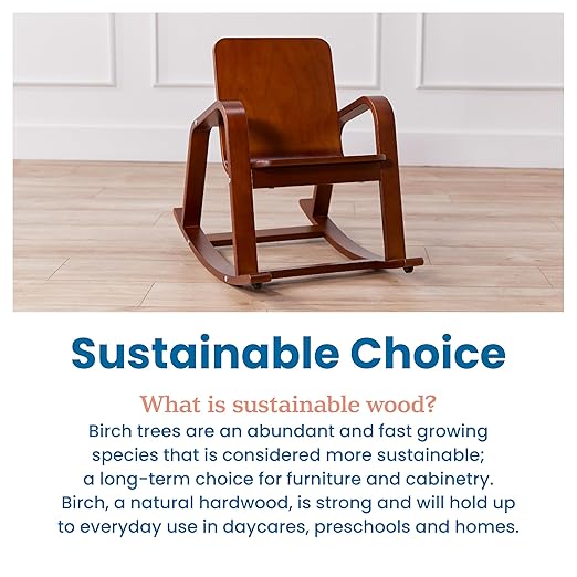 ECR4Kids Bentwood Rocking Chair, Kids Furniture, Dark Walnut