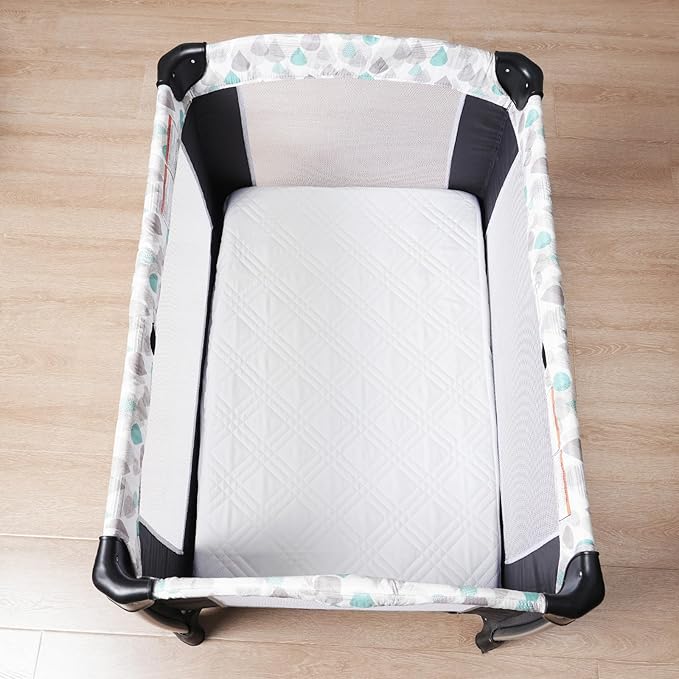 Waterproof Mini Crib Mattress Protector 2 Pack, Ultra Soft Breathable Mini Crib Mattress Pad Cover for Boys Girls Neutral, Fit Pack N Play, Playard and Mini Crib Mattresses, White